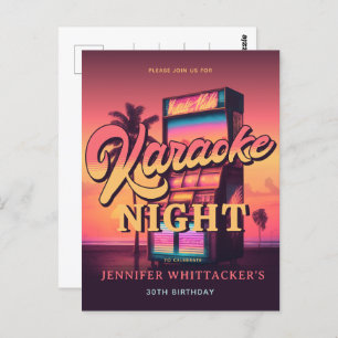 Retro 30e anniversaire Karaoke Party Invitation