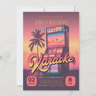 Retro 30e anniversaire Karaoke Party Invitation