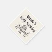 Retro 30e Hand getrokken taart Champagne Fun Verja Servet (Hoek)