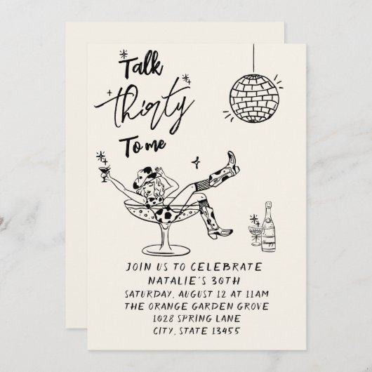 Retro 30e Koe Meisje Praat 30 met mij Verjaardag Kaart (Voorkant / Achterkant)