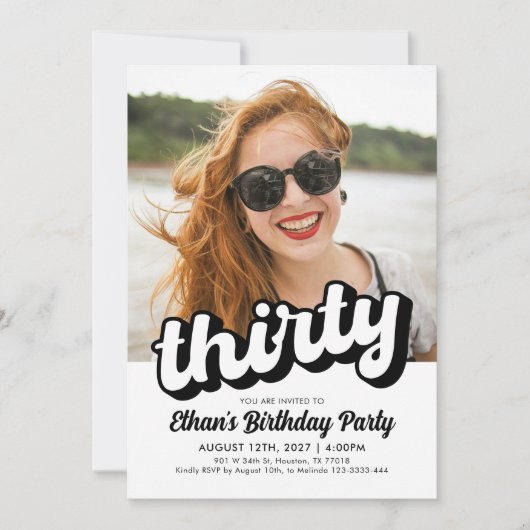 Retro 30e verjaardag uitnodiging | 30 jaar (Voorkant)