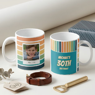 Retro 30e verjaardag voor hem foto koffiemok
