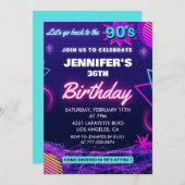 Retro 36e anniversaire Invitation Retour aux année (Devant / Derrière)