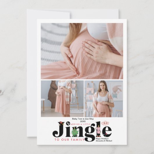 Retro 3 Photo Faire-part de grossesse pour bébé (Devant)