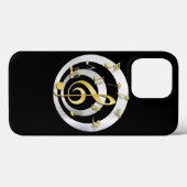 Retro 3D Effect Gold en Silver Musical Notes Case-Mate iPhone Case (Achterkant (horizontaal))