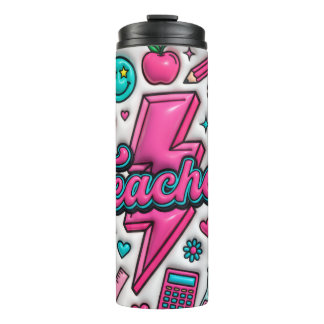 Retro 3D Puffy Teacher 16oz Thermal Cup Thermosbeker