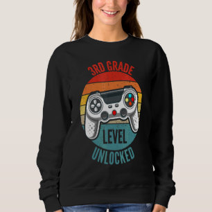 Retro 3e graad niveau ontgrendelde gamer eerste da trui