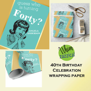 Retro 40e verjaardag 🎁 Vrouwenfeest Cadeaupapier