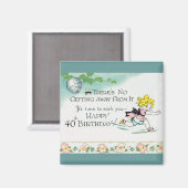 Retro 40th Birthday Magneet (Voorkant / Achterkant)