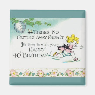 Retro 40th Birthday Magneet