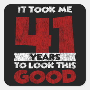 Retro 41 Jaar Oude Grappige 41e Verjaardagscadeau Vierkante Sticker
