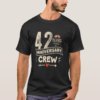 Retro 42 jaar huwelijksjubileum Crew koppel T-shirt