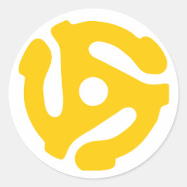 Retro 45 Record Adapter Ronde Sticker