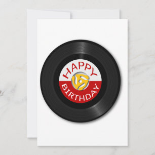 Retro 45RMP-record met adapter Feestdagenkaart