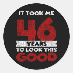 Retro 46 Jaar Oude Grappige 46e Verjaardagscadeau Ronde Sticker