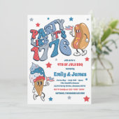 Retro 4 juli feest als 1776 BBQ party Kaart (Staand voorkant)