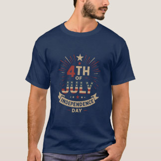 Retro 4 juli Onafhankelijkheidsdag Vintage USA Vla T-shirt