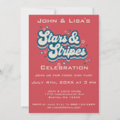 Retro 4 juli partijuitnodiging kaart (Voorkant)