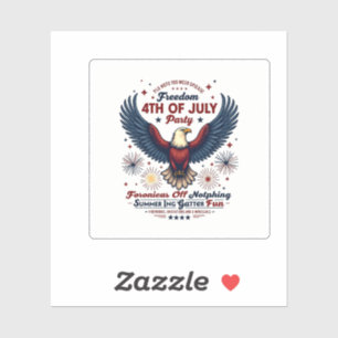 Retro 4 juli Sticker – Eagle & Vuurwerk