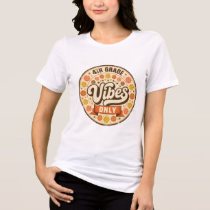 Retro 4e klas sfeer alleen groovy bloem leraar Tri-Blend shirt