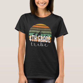 Retro 4th Grade Tribe Fourth Grade Back To School  T-shirt