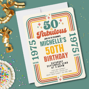 retro 50 en fantastische verjaardag kaart