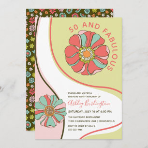 Retro 50 & Fabulous Super Floral Invitation
