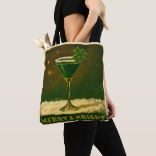Retro 50s 4 Leaf Clover Ierse Kerst Martini Draagtas