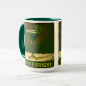 Retro 50s 4 Leaf Clover Irish Christmas Martini Mok (Voorkant links)