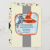 Retro 50's 60  Housewarming Party Kaart (Voorkant / Achterkant)