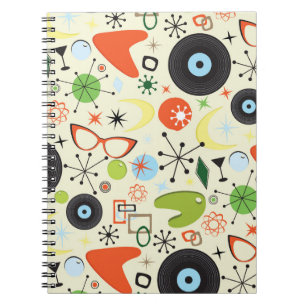 Retro 50's 60's  Mode patroon Notitieboek