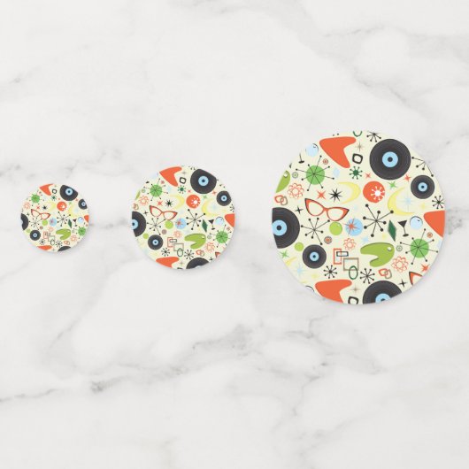 Retro 50's 60's  Mode Pattern Party Confetti (Voorkanten)