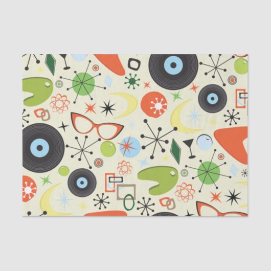 Retro 50's 60's  Mode Pattern Party Tissuepapier (Voorkant)