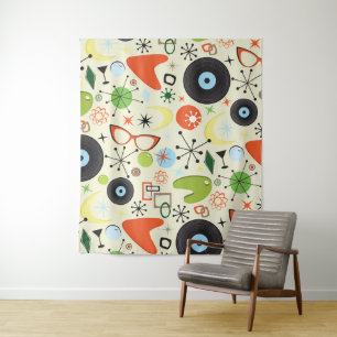 Retro 50's 60's Vintage Modepatroon Feest Wandkleed