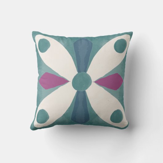 Retro 50s abstract patroon kussen (Achterkant)