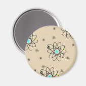 Retro 50s Atomic Print Sand Apparel & Gifts Magneet (Voorkant / Achterkant)