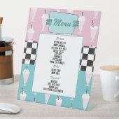 Retro 50s Birthday Party Menu Reclamebord Met Voetstuk (Insitu)