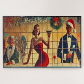 Retro 50s Christmas Eve Bar Last Call Martini Legpuzzel (Horizontaal)