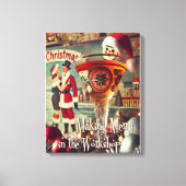 Retro 50s Cocktail Maken Merry Christmas Workshop Canvas Afdruk (Voorkant)