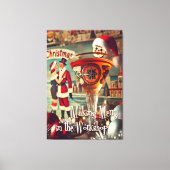 Retro 50s Cocktail Making Merry Christmas Workshop Canvas Afdruk (Voorkant)