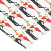 Retro 50s Cocktail Party Couple Rectangle Tafelkleed (Gekanteld)