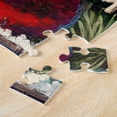 Retro 50s Cranberry Snowflake Christmas Martini Legpuzzel (Zijkant)