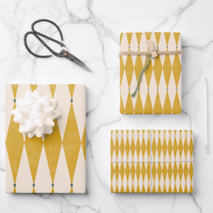 Retro 50s diamant geometrisch patroon inpakpapier vel