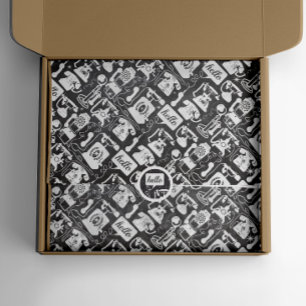 Retro 50s elke kleur oud mode telefoon patroon tissuepapier