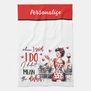 Retro 50s Glam Huisvrouw Funny Sarcastische Humor Theedoek