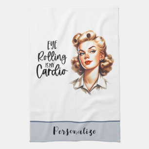 Retro 50s Glam Huisvrouw Funny Sarcastische Humor Theedoek