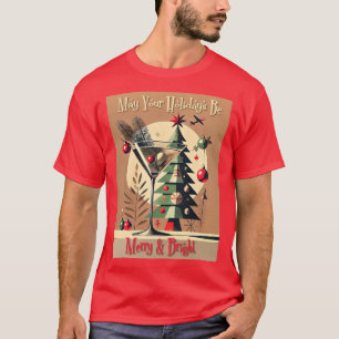 Retro 50s Jet Set Kerstboom Martini T-shirt