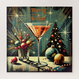 Retro 50s Kerstfeest Martini Merry & Bright Legpuzzel