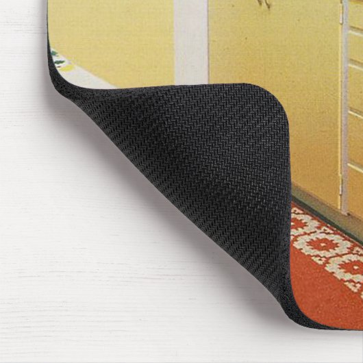 Retro  50s Keukenscène Computer Mousepad Muismat (Hoek)