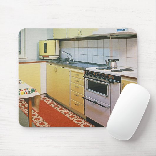 Retro  50s Keukenscène Computer Mousepad Muismat (Met muis)